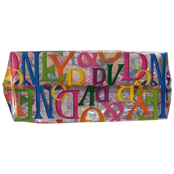 Dooney & Bourke Clear Multicolor Doodle Large Makeup Travel Pouch - Picture 6 of 7